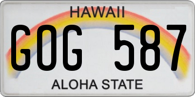 HI license plate GOG587