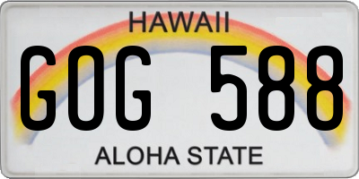 HI license plate GOG588