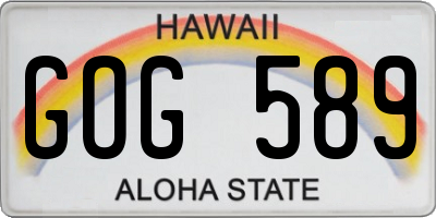 HI license plate GOG589
