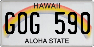 HI license plate GOG590