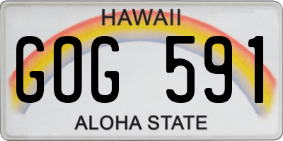 HI license plate GOG591