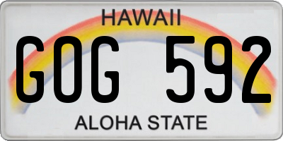 HI license plate GOG592
