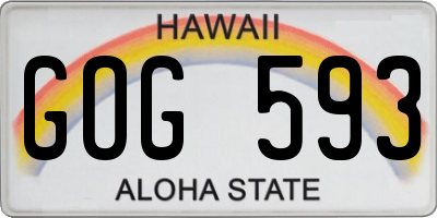HI license plate GOG593