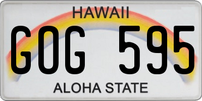 HI license plate GOG595