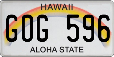 HI license plate GOG596