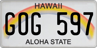 HI license plate GOG597