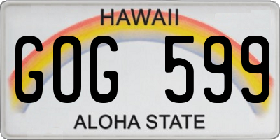 HI license plate GOG599