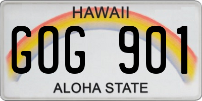 HI license plate GOG901