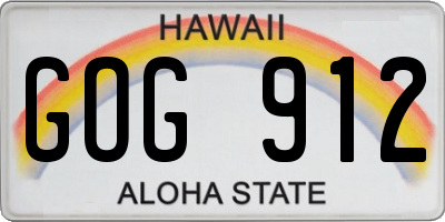 HI license plate GOG912