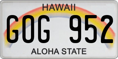 HI license plate GOG952