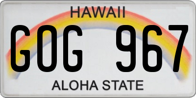 HI license plate GOG967