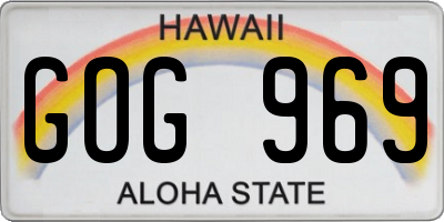 HI license plate GOG969