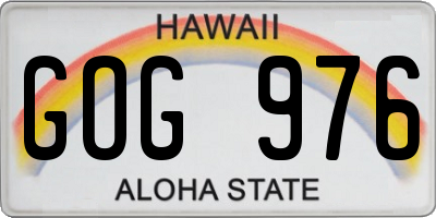 HI license plate GOG976