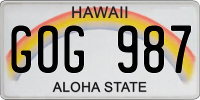 HI license plate GOG987