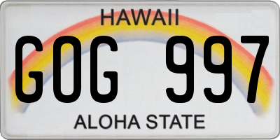 HI license plate GOG997