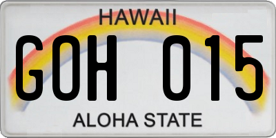 HI license plate GOH015