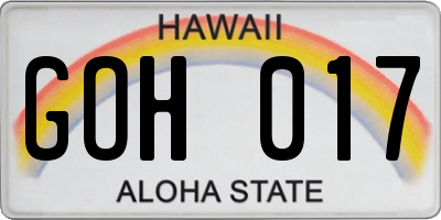 HI license plate GOH017
