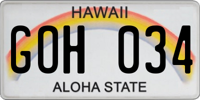 HI license plate GOH034