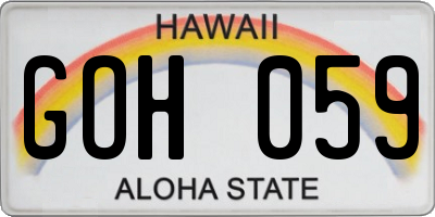 HI license plate GOH059