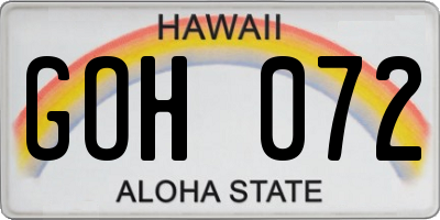 HI license plate GOH072