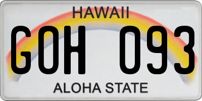 HI license plate GOH093