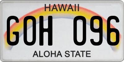 HI license plate GOH096
