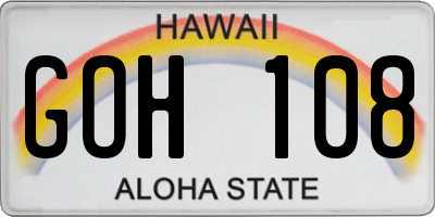 HI license plate GOH108