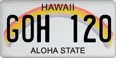 HI license plate GOH120