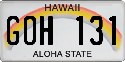 HI license plate GOH131