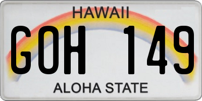 HI license plate GOH149