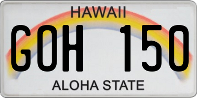 HI license plate GOH150