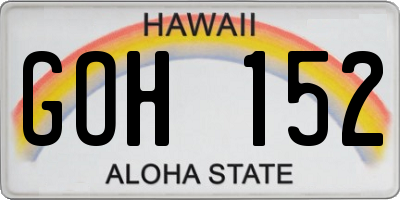 HI license plate GOH152