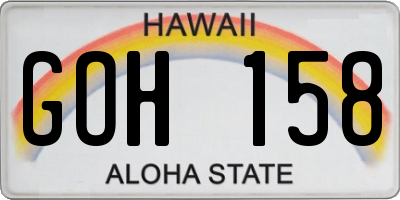 HI license plate GOH158