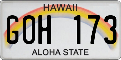 HI license plate GOH173
