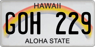 HI license plate GOH229