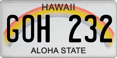 HI license plate GOH232