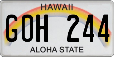HI license plate GOH244