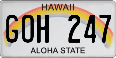HI license plate GOH247