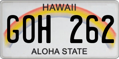 HI license plate GOH262