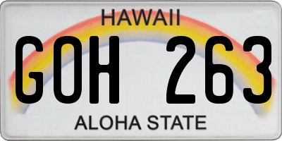 HI license plate GOH263