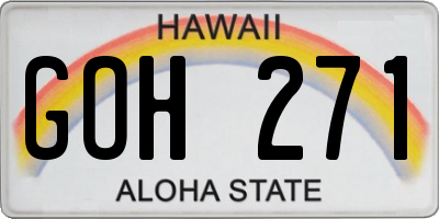 HI license plate GOH271