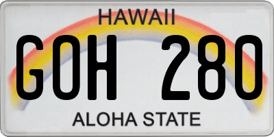 HI license plate GOH280