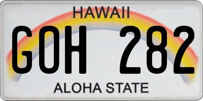 HI license plate GOH282