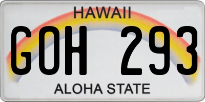 HI license plate GOH293