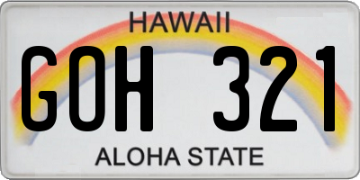 HI license plate GOH321