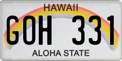 HI license plate GOH331