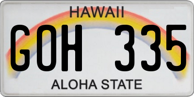 HI license plate GOH335