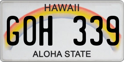 HI license plate GOH339