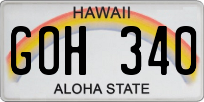 HI license plate GOH340