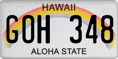 HI license plate GOH348